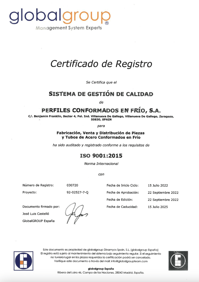 ISO 9001 - Pecofrisa