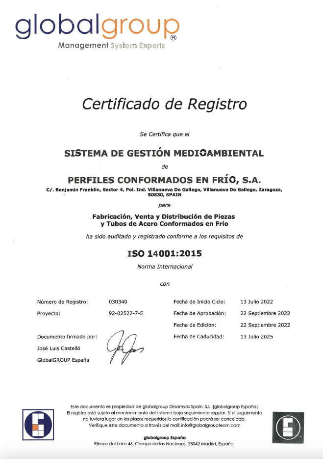 ISO 14001 - Pecofrisa